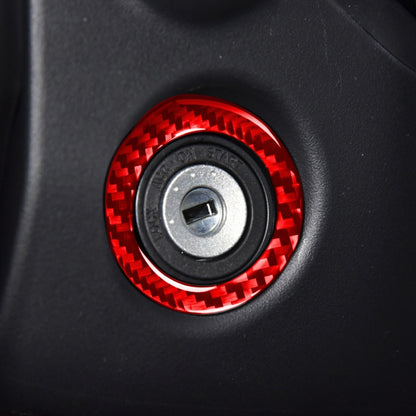 Carbon Fiber Car Ignition Key Ring Decorative Sticker for Toyota Corolla 2014-2018,Left and Right Drive Universal, Ignition Key Ring