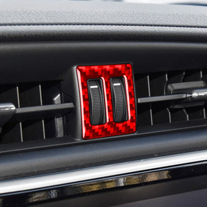 Carbon Fiber Car Central Air Outlet Switch Decorative Sticker for Toyota Corolla 2014-2018,Left and Right Drive Universal, Central Air Outlet Switch