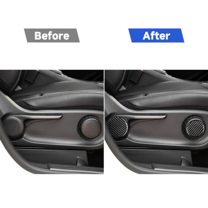 6 PCS / Set Carbon Fiber Car Seat Adjustment Button Panel Decorative Sticker for Mercedes-Benz B-Class 2019,Left and Right Drive Universal, Seat Adjustment Button Panel