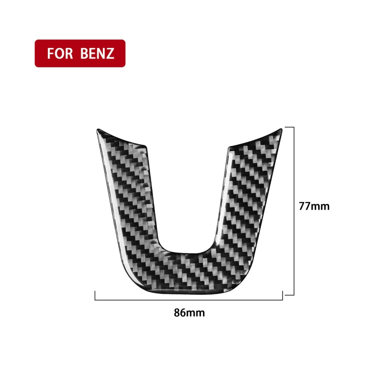 Carbon Fiber Car Steering Wheel U-shaped Decorative Sticker for Mercedes-Benz B-Class 2019 / GLB 2020,Left and Right Drive Universal, Steering Wheel U-shaped