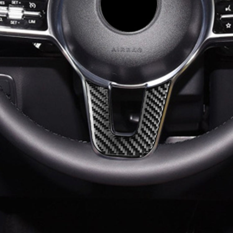 Carbon Fiber Car Steering Wheel U-shaped Decorative Sticker for Mercedes-Benz B-Class 2019 / GLB 2020,Left and Right Drive Universal, Steering Wheel U-shaped