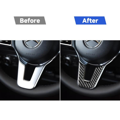 Carbon Fiber Car Steering Wheel U-shaped Decorative Sticker for Mercedes-Benz B-Class 2019 / GLB 2020,Left and Right Drive Universal, Steering Wheel U-shaped