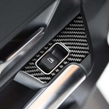 4 PCS / Set Carbon Fiber Car Glass Lift Switch Decorative Sticker for Mercedes-Benz B-Class 2019 / GLB 2020,Left Drive, Glass Lift Switch,Left Drive