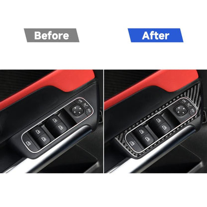 4 PCS / Set Carbon Fiber Car Glass Lift Switch Decorative Sticker for Mercedes-Benz B-Class 2019 / GLB 2020,Left Drive, Glass Lift Switch,Left Drive