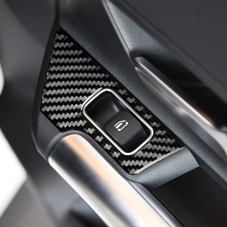 4 PCS / Set Carbon Fiber Car Glass Lift Switch Decorative Sticker for Mercedes-Benz B-Class 2019 / GLB 2020,Right Drive, Glass Lift Switch,Right Drive
