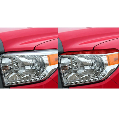 2 PCS / Set Carbon Fiber Car Headlight Eyebrow Decorative Sticker for Toyota Tundra 2014-2018,Left and Right Drive Universal, Headlight Eyebrow