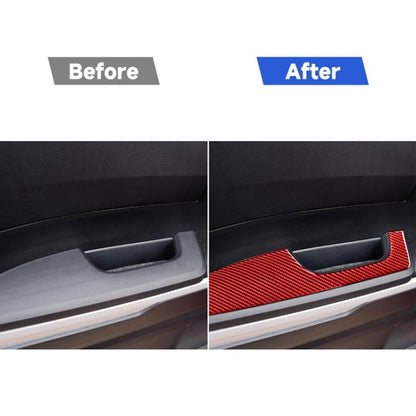 4 PCS / Set Carbon Fiber Car Door Armrest Panel Decorative Sticker for Toyota Tundra 2014-2018,Left and Right Drive Universal, Door Armrest Panel