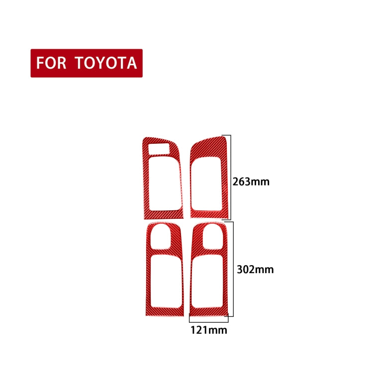 4 PCS / Set Carbon Fiber Car Door Inner Handle Decorative Sticker for Toyota Tundra 2014-2018,Left Drive, Door Inner Handle ,Left Drive