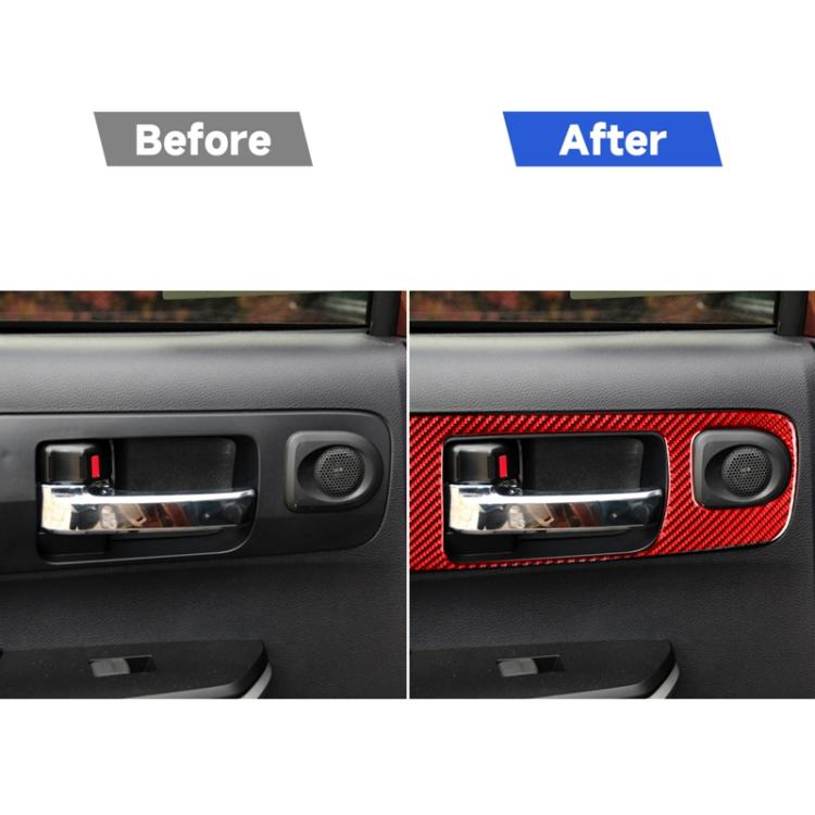 4 PCS / Set Carbon Fiber Car Door Inner Handle Decorative Sticker for Toyota Tundra 2014-2018,Left Drive, Door Inner Handle ,Left Drive