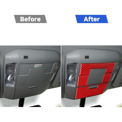 4 PCS / Set Carbon Fiber Car Front Row Reading Light Panel Decorative Sticker for Toyota Tundra 2014-2018,Left and Right Drive Universal, Front Row Reading Light Panel