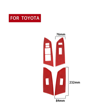 4 PCS / Set Carbon Fiber Car Glass Lift Switch Ring Decorative Sticker for Toyota Tundra 2014-2018,Left Drive, Glass Lift Switch Ring,Left Drive
