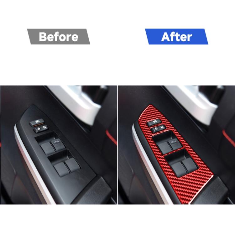 4 PCS / Set Carbon Fiber Car Glass Lift Switch Ring Decorative Sticker for Toyota Tundra 2014-2018,Right Drive, Glass Lift Switch Ring,Right Drive
