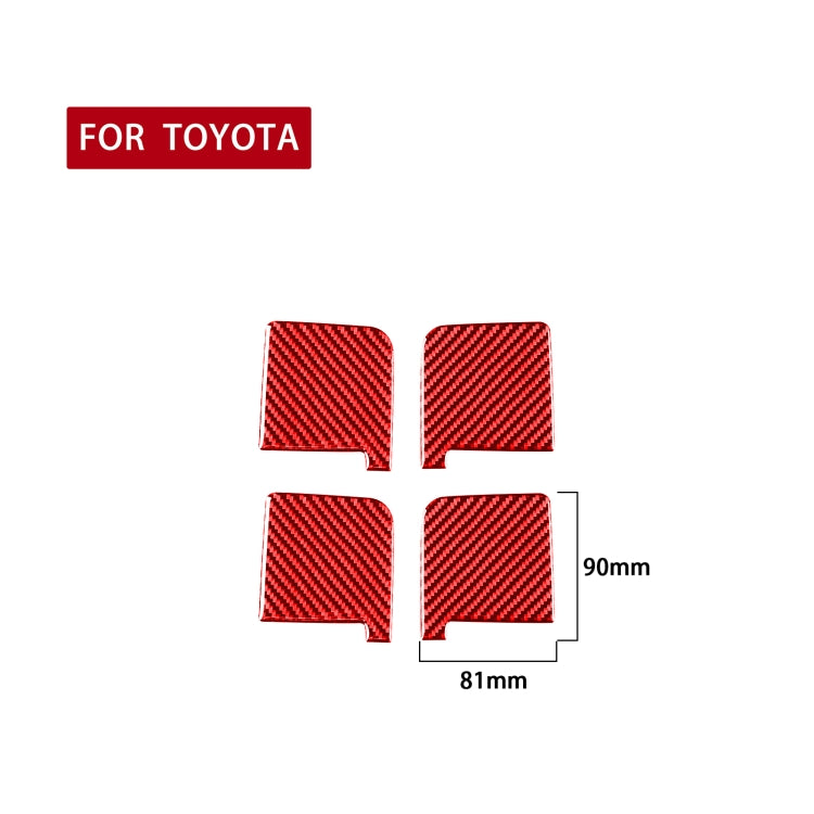 4 PCS / Set Carbon Fiber Car Inner Door Bowl Decorative Sticker for Toyota Tundra 2014-2018,Left and Right Drive Universal, Inner Door Bowl