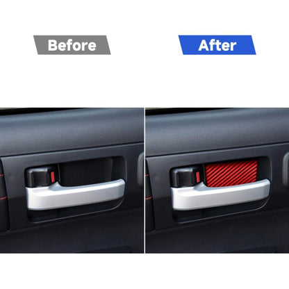 4 PCS / Set Carbon Fiber Car Inner Door Bowl Decorative Sticker for Toyota Tundra 2014-2018,Left and Right Drive Universal, Inner Door Bowl