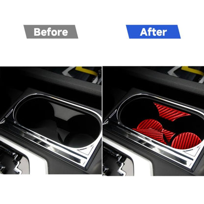Carbon Fiber Car Central Control Cup Holder Panel Decorative Sticker for Toyota Tundra 2014-2018,Left and Right Drive Universal, Central Control Cup Holder Panel