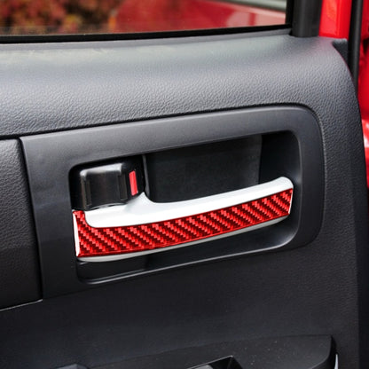 4 PCS / Set Carbon Fiber Car Inner Handle Decorative Sticker for Toyota Tundra 2014-2018,Left and Right Drive Universal, Inner Handle