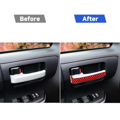 4 PCS / Set Carbon Fiber Car Inner Handle Decorative Sticker for Toyota Tundra 2014-2018,Left and Right Drive Universal, Inner Handle