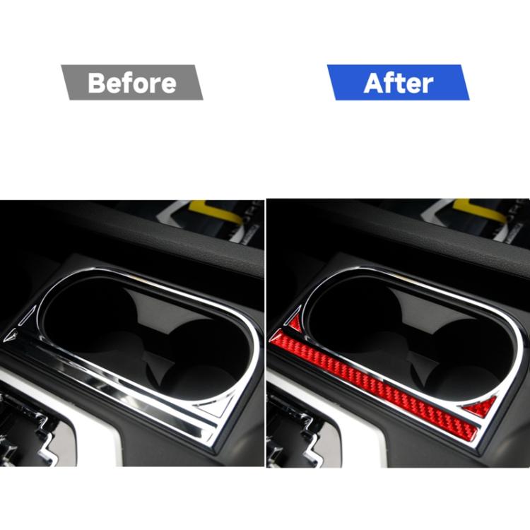 3 PCS / Set Carbon Fiber Car Central Control Cup Holder Decorative Sticker for Toyota Tundra 2014-2018,Left Drive, Central Control Cup Holder,Left Drive