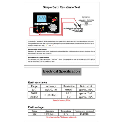 DUOYI DY4200 Car Higher Accuracy Digital Ground Resistance Tester, DY4200