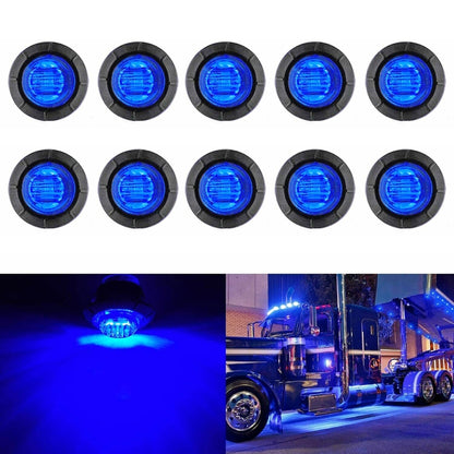 10 PCS MK-009 3/4 inch Car / Truck 3LEDs Side Marker Indicator Lights Bulb Lamp, MK-009(Red Light), MK-009(Yellow Light), MK-009(Blue Light), MK-009(Green Light), MK-009(White Light)