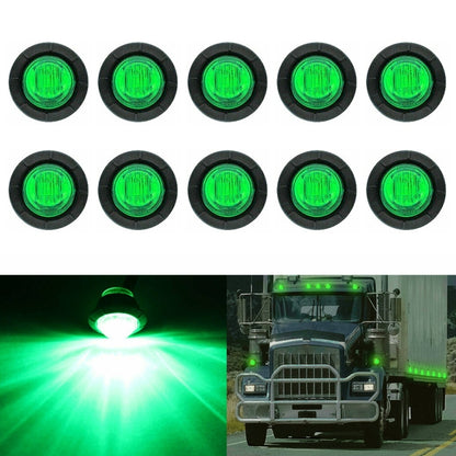 10 PCS MK-009 3/4 inch Car / Truck 3LEDs Side Marker Indicator Lights Bulb Lamp, MK-009(Red Light), MK-009(Yellow Light), MK-009(Blue Light), MK-009(Green Light), MK-009(White Light)