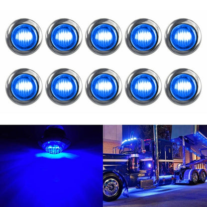 10 PCS MK-118 3/4 inch Metal Frame Car / Truck 3LEDs Side Marker Indicator Lights Bulb Lamp, MK-118 (Yellow Light), MK-118(Blue Light), MK-118(Green Light), MK-118(Red Light), MK-118(White Light)