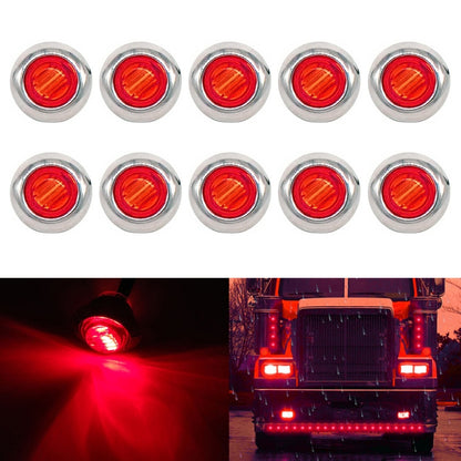 10 PCS MK-118 3/4 inch Metal Frame Car / Truck 3LEDs Side Marker Indicator Lights Bulb Lamp, MK-118 (Yellow Light), MK-118(Blue Light), MK-118(Green Light), MK-118(Red Light), MK-118(White Light)