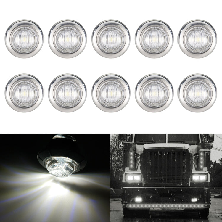10 PCS MK-118 3/4 inch Metal Frame Car / Truck 3LEDs Side Marker Indicator Lights Bulb Lamp, MK-118 (Yellow Light), MK-118(Blue Light), MK-118(Green Light), MK-118(Red Light), MK-118(White Light)