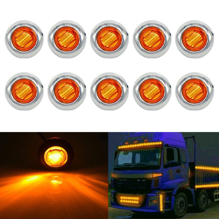 10 PCS MK-118 3/4 inch Metal Frame Car / Truck 3LEDs Side Marker Indicator Lights Bulb Lamp, MK-118 (Yellow Light), MK-118(Blue Light), MK-118(Green Light), MK-118(Red Light), MK-118(White Light)
