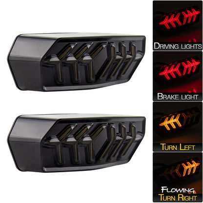 2 PCS KC670 Motorcycle Integrated Flashing Turn Signal Brake Tail Light for Honda MSX125 CBR650F CTX700, KC670