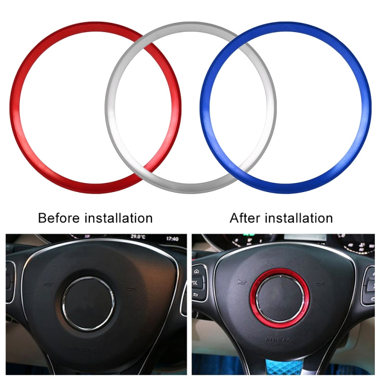 Car Steering Wheel Decorative Ring Cover for Mercedes-Benz,Inner Diameter: 5.8cm, 5.8cm (Blue), 5.8cm (Red), 5.8cm (Silver)