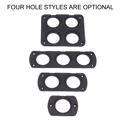 5 PCS 4-Hole Car Modified USB Charging Voltmeter Cigarette Lighter Panel, 4-Hole