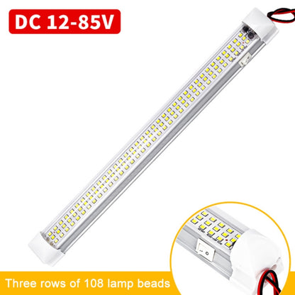 2 PCS ZS-3333 Side Switch Type 12-80V High Bright 108LEDs Car Dome Light Cabin Light Bar, ZS-3333 Side Switch Type