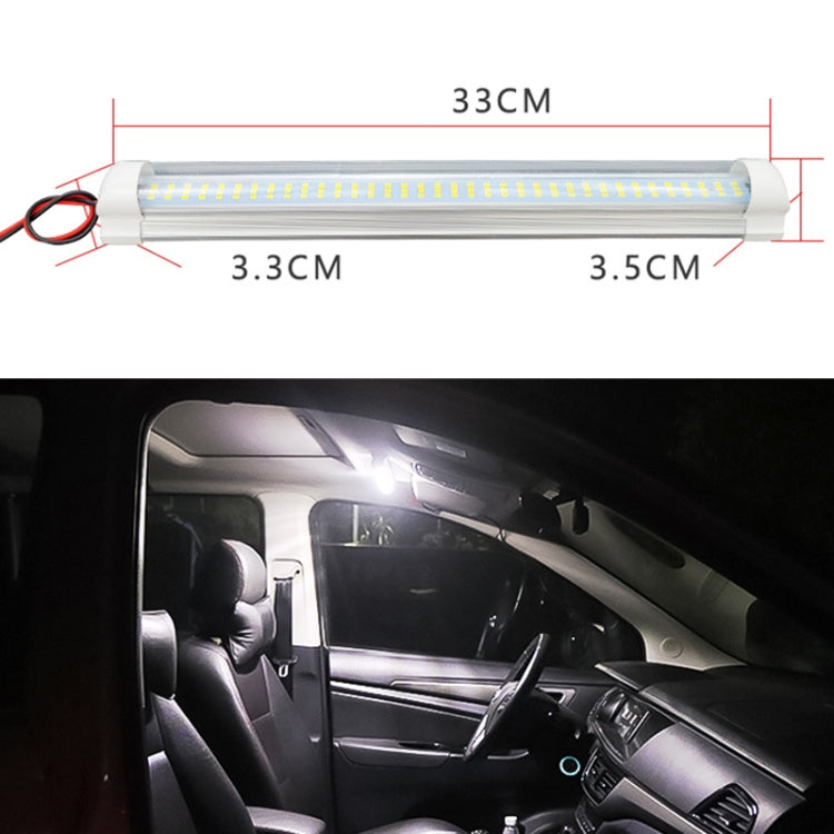 2 PCS ZS-3333 Side Switch Type 12-80V High Bright 108LEDs Car Dome Light Cabin Light Bar, ZS-3333 Side Switch Type