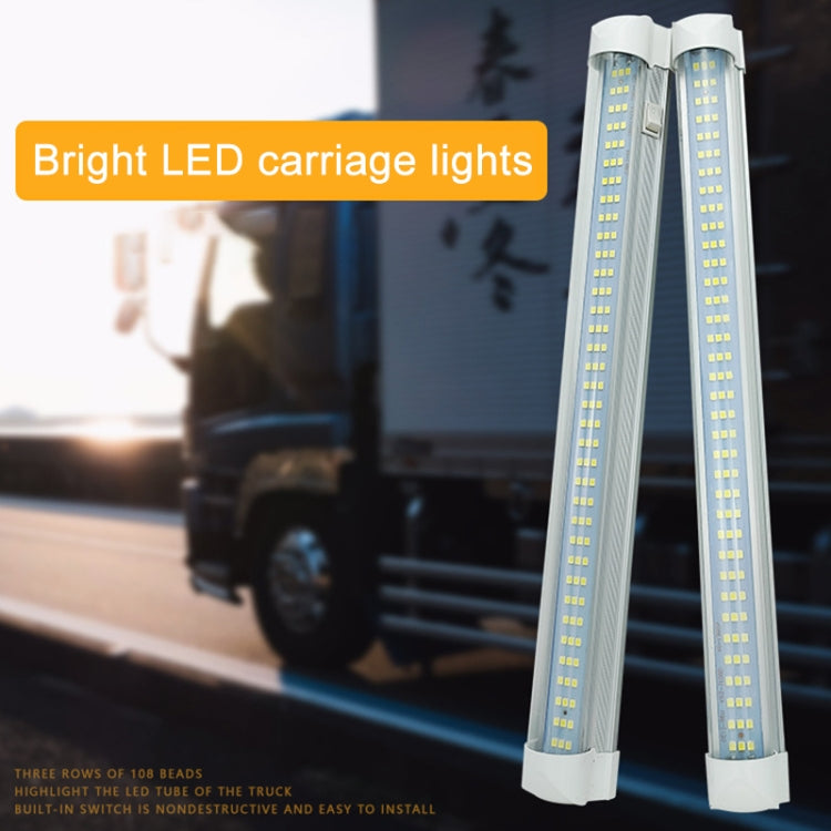 2 PCS ZS-3333 Top Switch Type 12-80V High Bright 108LEDs Car Dome Light Cabin Light Bar, ZS-3333 Top Switch Type