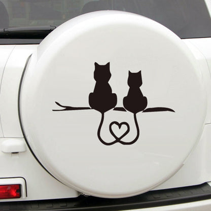 20 PCS Car Body Bumper Cat Vinyl Decal Window Sticker, Size: 17.8x10.8cm, Dual Cats