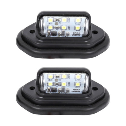 2 PCS MK-257 Car Van Bus Trailer LED Taillight Side Light 12-30V 6LEDs License Plate Light, MK-257 (Black), MK-257 (Silver)