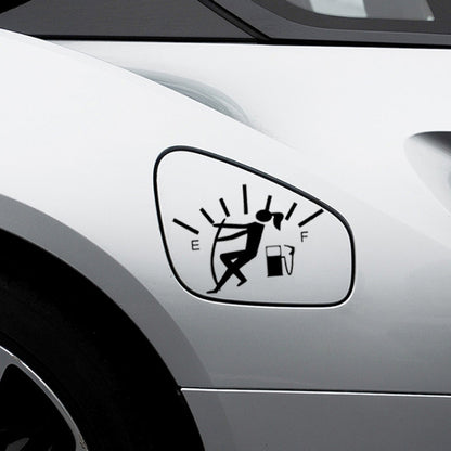 Female Pull Fuel Tank Pointer To Full Hellaflush Reflective Vinyl Car Sticker, Female (Black), Female (Colour)