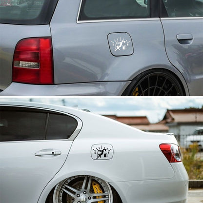 Female Pull Fuel Tank Pointer To Full Hellaflush Reflective Vinyl Car Sticker, Female (Black), Female (Colour)