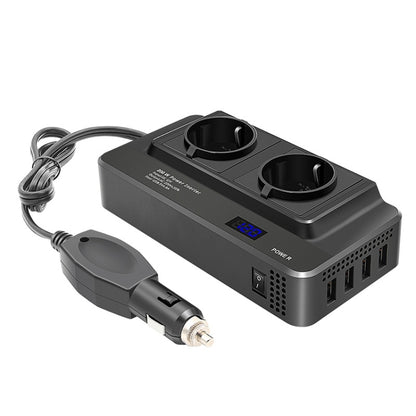 DC12V 200W AC220V Car Smart Multi-functional Digital Display Inverter, EU Plug, EU Plug