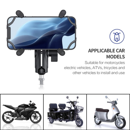 ZH-1558C1 Motorcycle M8 Ball Joint X-shape Aluminum Alloy Phone Holder, ZH-1558C1