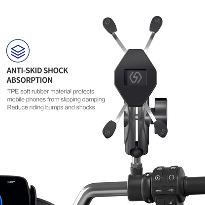 ZH-1558D1 Motorcycle M10 Ball Joint X-shape Aluminum Alloy Phone Holder, ZH-1558D1
