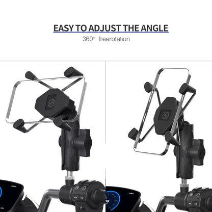 ZH-1558D1 Motorcycle M10 Ball Joint X-shape Aluminum Alloy Phone Holder, ZH-1558D1