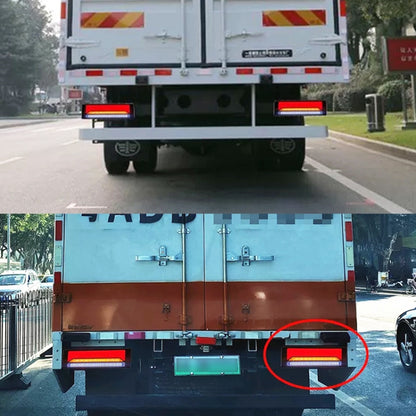 2 PCS Heavy-duty Truck Trailer 147LED Light Guide Three-color Brake Light