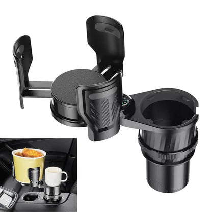 Car Multifunctional Retractable Rotating Water Cup Holder with Compass, SB-3088 Black