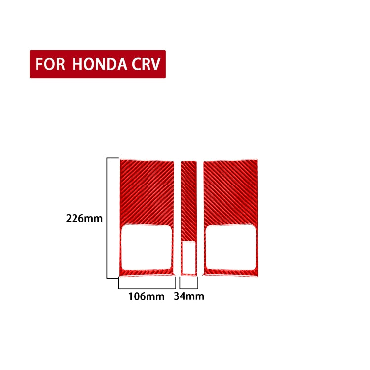 3 PCS Set for Honda CRV 2007-2011 Carbon Fiber Car Central Control Air Outlet Panel Decorative Sticker,Left and Right Drive Universal, Central Control Air Outlet Panel