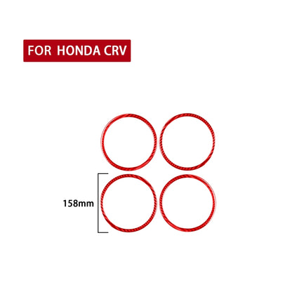 4 PCS Set for Honda CRV 2007-2011 Carbon Fiber Car Door Horn Ring Decorative Sticker,Left and Right Drive Universal, Car Door Horn Ring