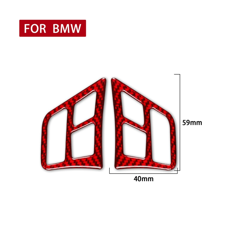 2 PCS Set for BMW 3 Series E90 Carbon Fiber Car Steering Wheel Button Frame Decorative Sticker,Left and Right Drive Universal, Steering Wheel Button Frame