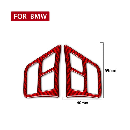 2 PCS Set for BMW 3 Series E90 Carbon Fiber Car Steering Wheel Button Frame Decorative Sticker,Left and Right Drive Universal, Steering Wheel Button Frame