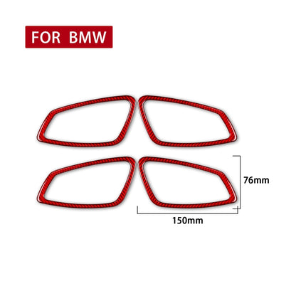 4 PCS Set for BMW 3 Series E90 Carbon Fiber Car Door Handle Decorative Sticker,Left and Right Drive, Car Door Handle